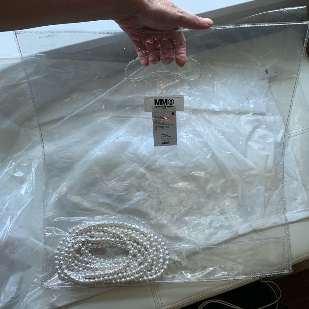 SOLD - Maison Margiela transparent tote with pearl